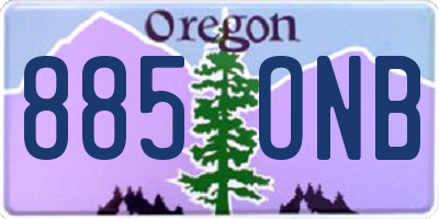 OR license plate 885ONB