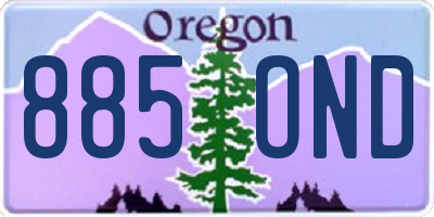 OR license plate 885OND