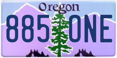 OR license plate 885ONE