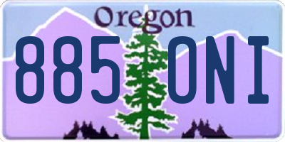 OR license plate 885ONI
