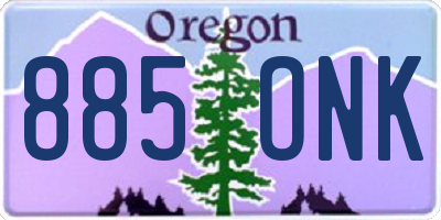 OR license plate 885ONK