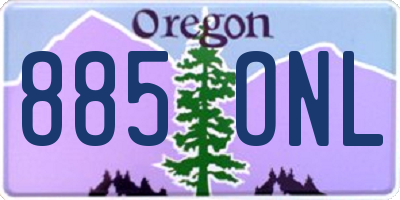 OR license plate 885ONL