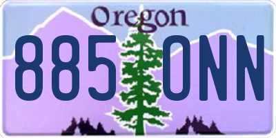 OR license plate 885ONN