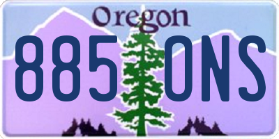 OR license plate 885ONS