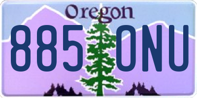 OR license plate 885ONU