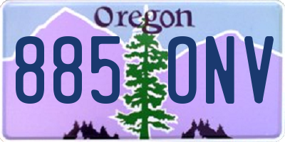 OR license plate 885ONV