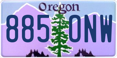 OR license plate 885ONW
