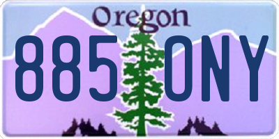 OR license plate 885ONY