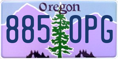 OR license plate 885OPG