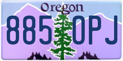 OR license plate 885OPJ