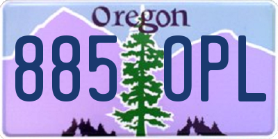 OR license plate 885OPL