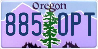 OR license plate 885OPT