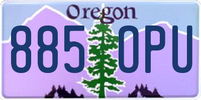 OR license plate 885OPU