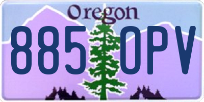 OR license plate 885OPV
