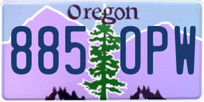 OR license plate 885OPW