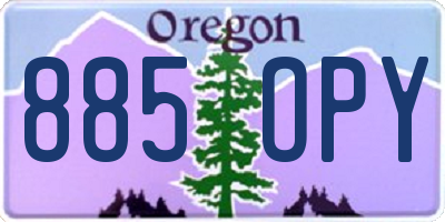 OR license plate 885OPY