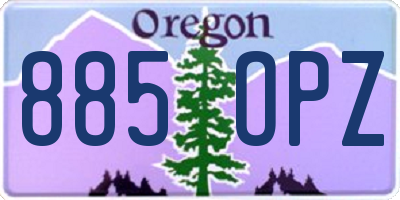OR license plate 885OPZ