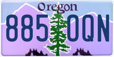 OR license plate 885OQN