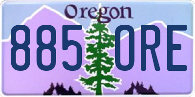 OR license plate 885ORE