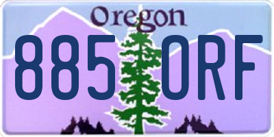 OR license plate 885ORF