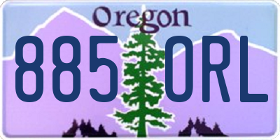 OR license plate 885ORL
