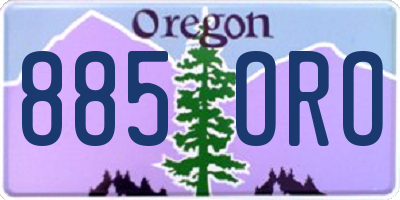 OR license plate 885ORO