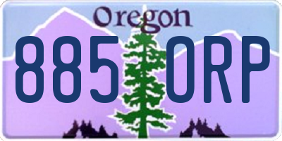 OR license plate 885ORP