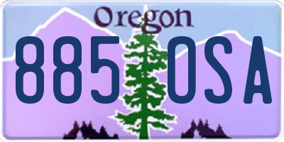 OR license plate 885OSA