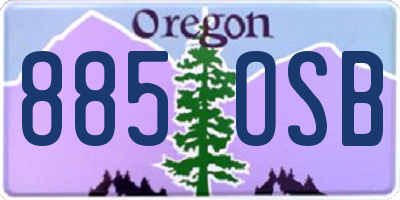 OR license plate 885OSB