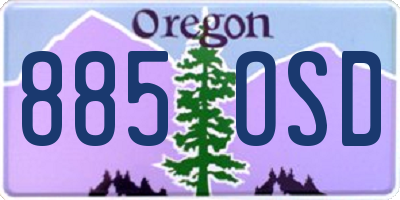 OR license plate 885OSD