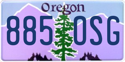OR license plate 885OSG