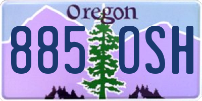 OR license plate 885OSH