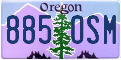 OR license plate 885OSM
