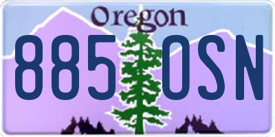OR license plate 885OSN