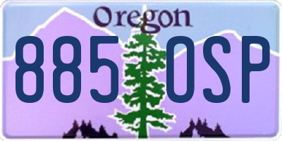 OR license plate 885OSP
