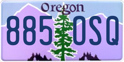 OR license plate 885OSQ