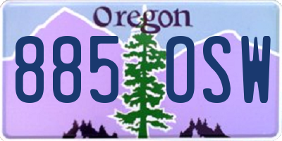 OR license plate 885OSW