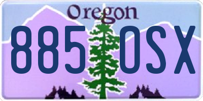 OR license plate 885OSX