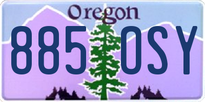 OR license plate 885OSY