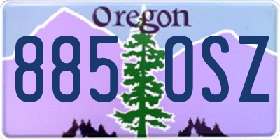 OR license plate 885OSZ