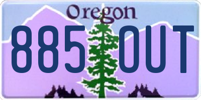 OR license plate 885OUT