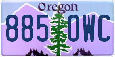 OR license plate 885OWC