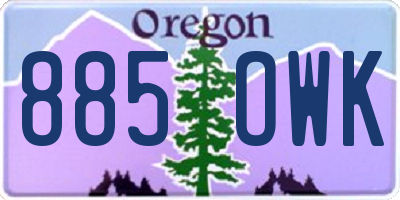 OR license plate 885OWK
