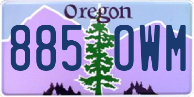 OR license plate 885OWM