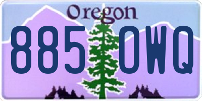 OR license plate 885OWQ