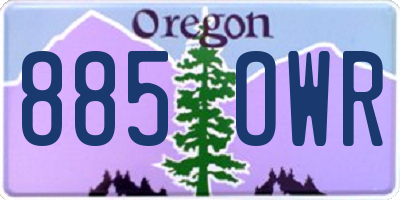 OR license plate 885OWR