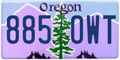 OR license plate 885OWT