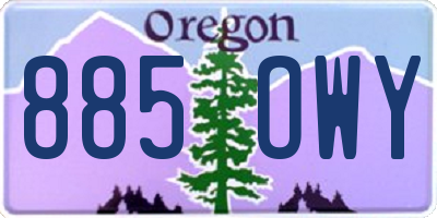 OR license plate 885OWY