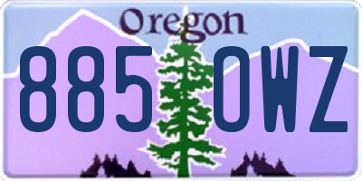 OR license plate 885OWZ