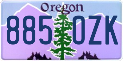 OR license plate 885OZK